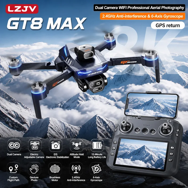 GT8 Max Foldable Drone 8K HD P - Drone Video Production 评论和价格