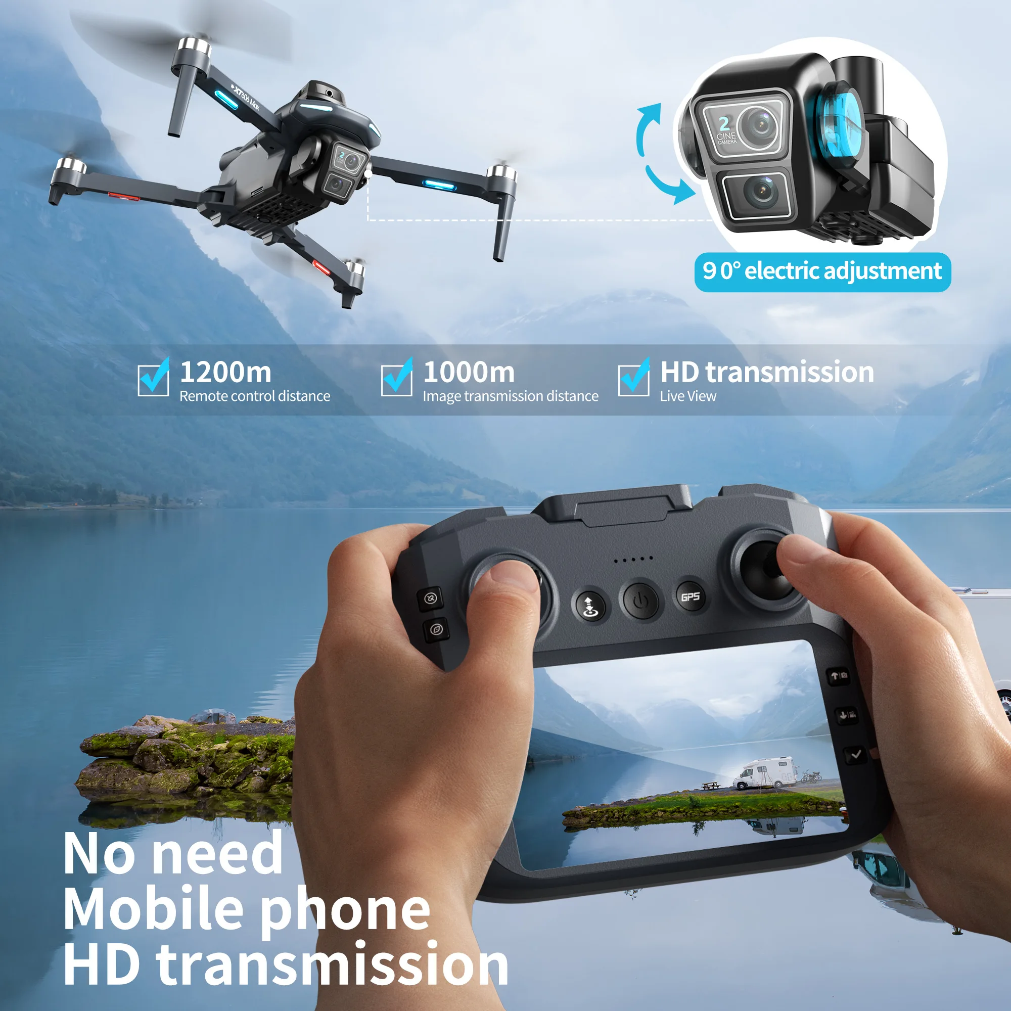 Original XT606 MAX GPS Drone 4 - Drone Multispectral 评论和价格